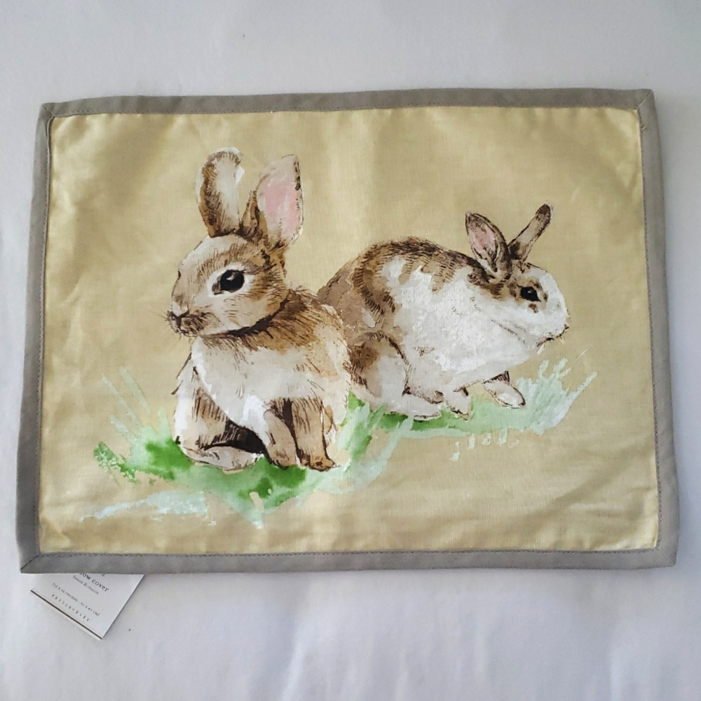 NWT Pottery Barn Pasture Bunny Rabbit Pillow Cover